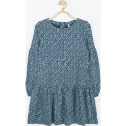 Sukienka. Niebieskie sukienki dziewczęce marki FLOWER, z nadrukiem, z długim rękawem, długie, maxi. Za 79,90 zł.