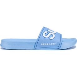SuperDry Kapcie Niebieski. Niebieskie kapcie damskie Superdry, z materiału. Za 109,95 zł.