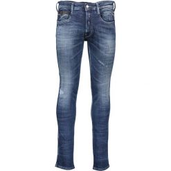 Dżinsy "Anbass" - Regular fit - w kolorze granatowym. Niebieskie jeansy męskie Replay, m, w paski, klasyczne. W wyprzedaży za 275,95 zł.