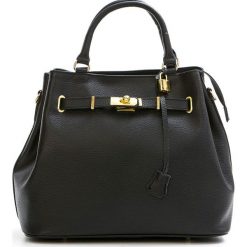 Torebki klasyczne damskie: Skórzana torebka w kolorze czarnym – 35 x 28 x 17 cm