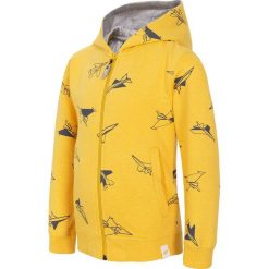 Bluza dla małych chłopców JBLM101 - ŻÓŁTY. Żółte bluzy chłopięce marki 4F JUNIOR, z bawełny, z kapturem. Za 59,99 zł.