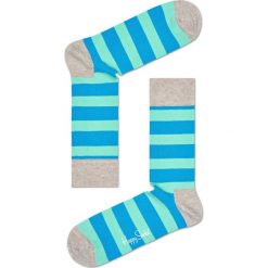 Happy Socks - Skarpety Stripe. Niebieskie skarpetki męskie marki Happy Socks, z bawełny. W wyprzedaży za 27,90 zł.
