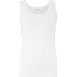 Top ze sztywniejszej bawełny bonprix biel wełny. Białe topy damskie bonprix, bez wzorów, z bawełny, bez kołnierzyka. Za 27,99 zł.