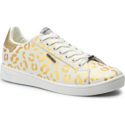 Sneakersy PEPE JEANS - Brompton Flashy PLS30863 White 800. Żółte półbuty damskie Pepe Jeans, bez wzorów, z jeansu, bez obcasa, na płaskiej podeszwie, bez zapięcia. W wyprzedaży za 149,00 zł.