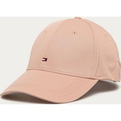 Tommy Hilfiger - Czapka. Różowe czapki damskie TOMMY HILFIGER, bez wzorów, z bawełny. Za 129,90 zł.