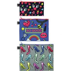 Saszetki Zip Pockets 3 szt. Pop So Good. Szare saszetki damskie LOQI, bez wzorów, eleganckie, średnie, bez dodatków. Za 63,00 zł.