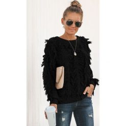 Sweter VIKONA BLACK. Czarne bluzy damskie Sweter VIKONA BLACK, uniwersalny, bez wzorów, bez rękawów, bez kaptura. W wyprzedaży za 59,00 zł.