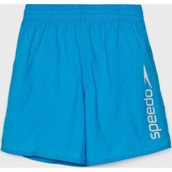 Speedo - Kąpielówki dziecięce. Niebieskie kąpielówki chłopięce marki Speedo, bez wzorów, z poliesteru. W wyprzedaży za 59,90 zł.