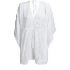 Sukienka MELISSA ODABASH GIGI Biały. Białe sukienki damskie marki Melissa Odabash, bez wzorów, z tkaniny, bez kołnierzyka, bez rękawów, oversize. W wyprzedaży za 1015,00 zł.