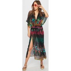 Desigual - Sukienka plażowa. Czarne stroje kąpielowe damskie marki Desigual, uniwersalny, bez wzorów, z poliesteru. Za 349,90 zł.