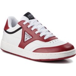 Sneakersy GUESS - FMTYE4 LEA12 REDWH. Czerwone półbuty męskie Guess, na co dzień, z aplikacjami, ze skóry ekologicznej, bez zapięcia. W wyprzedaży za 259,00 zł.