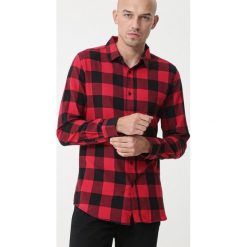 Bordowa Koszula Fayetteville. Czerwone koszule męskie Born2be, xl, bez wzorów, z bawełny, klasyczne, z klasycznym kołnierzykiem, bez rękawów. Za 79,99 zł.