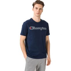Champion Koszulka Niebieski. Niebieskie podkoszulki męskie Champion, l, z haftami, z bawełny, z krótkim rękawem. Za 152,95 zł.
