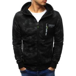Bluzy męskie: Bluza męska rozpinana czarna z kapturem (bx3440)
