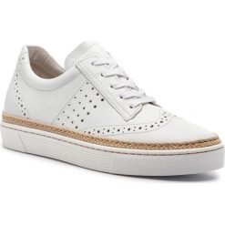 Espadryle GABOR - 26.416.50 Weiss. Białe espadryle damskie Gabor, bez wzorów, ze skóry, bez obcasa, na płaskiej podeszwie. Za 469,00 zł.