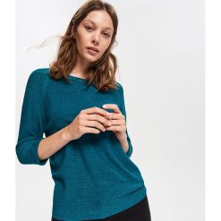 Sweter z dekoltem w łódkę - Turkusowy. Niebieskie swetry klasyczne damskie marki Reserved, s, z dekoltem w łódkę. Za 59,99 zł.