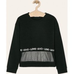 Liu Jo - Bluza dziecięca 128-170 cm. Czarne bluzy dziewczęce Liu Jo, z nadrukiem, z elastanu, bez rękawów, bez kaptura. Za 399,90 zł.