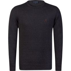 Sweter "Windcheater" w kolorze antracytowym. Szare swetry klasyczne męskie marki Sir Raymond Taylor, m, z aplikacjami, z bawełny, z okrągłym kołnierzem. W wyprzedaży za 131,95 zł.
