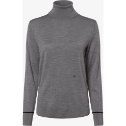 Calvin Klein - Sweter damski z wełny, szary. Szare swetry damskie Calvin Klein, s, z haftami, z wełny, klasyczne, bez rękawów, bez kaptura. Za 549,95 zł.