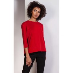 Luźna bluzka-frak, BLU140 czerwony. Czerwone bluzki nietoperze Pakamera, biznesowe. Za 119,00 zł.