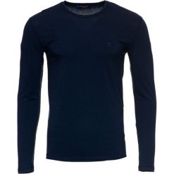 Trussardi Jeans koszulka męska 52T00296-1T003077 XXL ciemnoniebieski. Niebieskie koszulki męskie Trussardi Jeans, xxl, bez wzorów, z jeansu, bez kołnierzyka, z długim rękawem, długie. Za 179,00 zł.
