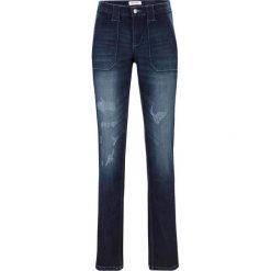 Wygodne dżinsy ze stretchem SLIM FIT bonprix ciemnoniebieski. Niebieskie jeansy damskie bonprix. Za 99,99 zł.