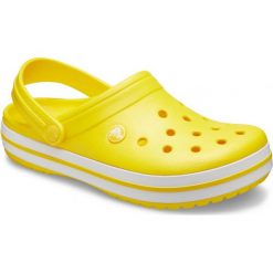 Crocs Crocband Lemon/White M6W8 (38-39). Białe klapki damskie Crocs, bez wzorów, z materiału, sportowe, bez obcasa, bez zapięcia, trekkingowe. W wyprzedaży za 205,00 zł.