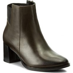 Botki EDEO - 3149-886 Zielony. Zielone botki damskie na obcasie marki Edeo, z polaru. W wyprzedaży za 249,00 zł.