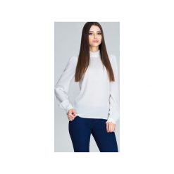 Bluzka M595 Ecru. Brązowe bluzki damskie FIGL, xl, bez wzorów, eleganckie, z klasycznym kołnierzykiem, z długim rękawem. Za 135,00 zł.