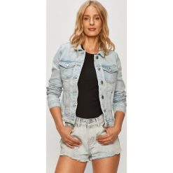Only - Kurtka jeansowa. Niebieskie kurtki damskie ONLY, bez wzorów, z elastanu, krótkie. Za 129,90 zł.