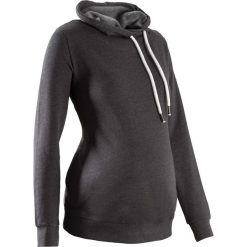 Bluza ciążowa z dużym kołnierzem bonprix antracytowy melanż. Szare bluzy ciążowe bonprix, z aplikacjami. Za 89,99 zł.
