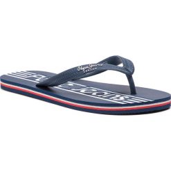 Japonki PEPE JEANS - Swimming Durham PMS70073 Navy 595. Niebieskie klapki męskie Pepe Jeans, bez wzorów, z jeansu. W wyprzedaży za 79,00 zł.