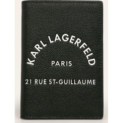 Karl Lagerfeld - Portfel skórzany. Czarne portfele damskie KARL LAGERFELD, bez wzorów, ze skóry. W wyprzedaży za 299,90 zł.