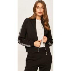 Karl Lagerfeld - Bluza. Czarne bluzy damskie KARL LAGERFELD, s, z aplikacjami, z bawełny, bez rękawów, bez kaptura. Za 899,90 zł.