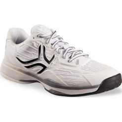 Buty tenisowe TS990 męskie na każdą nawierzchnię. Białe buty sportowe męskie ARTENGO, z poliesteru, bez zapięcia, tenisowe. Za 219,99 zł.