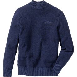 Golfy męskie: Sweter ze stójką Regular Fit bonprix kobaltowy melanż
