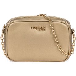 Trussardi Jeans torebka crossbody brązowa 75B00782-9Y099999. Pomarańczowe torebki klasyczne damskie Trussardi Jeans, bez wzorów, z jeansu, bez dodatków. Za 439,00 zł.