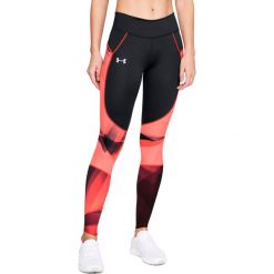 Spodnie damskie: Under Armour Legginsy damskie Speedpocket Run Printed Tights czarne r. S (1323051-001)