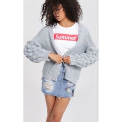 Szary Kardigan I Want You. Zielone kardigany damskie marki other, l, prążkowane. Za 99,99 zł.