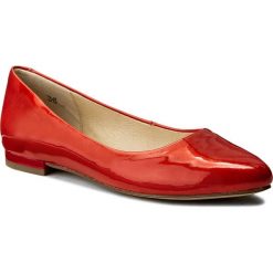 Baleriny CAPRICE - 9-22107-20 Red Patent 505. Czerwone baleriny damskie Caprice, bez wzorów, ze skóry ekologicznej, bez obcasa. W wyprzedaży za 179,00 zł.