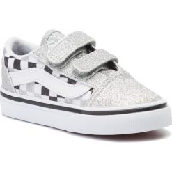 Tenisówki VANS - Old Skool V VN0A38JNV3J1 (Glitter Chkrbrd) Svrtrwht. Szare trampki dziewczęce Vans, ze skóry, na rzepy. W wyprzedaży za 149,00 zł.