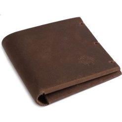 Portfele damskie: Woox Skórzany Portfel/Etui Na Karty Unisex Handmade Brązowy Moneta Maturus Fuscus