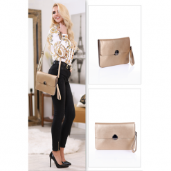 Torebka damska KATINA BEIGE. Brązowe torebki klasyczne damskie Torebka damska KATINA BEIGE, w paski, bez dodatków. W wyprzedaży za 39,00 zł.