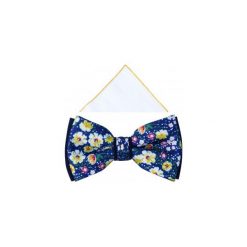 Granatowa mucha w kwiaty A333. Muszki męskie Adam Collection - Krawaty i dodatki, na co dzień, w kwiaty, z bawełny, eleganckie. Za 49,50 zł.