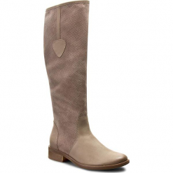 Kozaki ROBERTO - 525 Cappucino. Brązowe buty zimowe damskie Roberto, ze skóry. Za 299,00 zł.