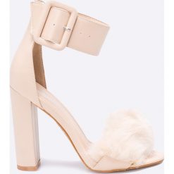 Public Desire - Sandały. Szare sandały damskie na słupku marki Public Desire, z materiału. W wyprzedaży za 79,90 zł.
