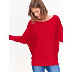Sweter długi rękaw damski. Czerwone swetry damskie Top Secret, na zimę, bez wzorów, z długim rękawem, długie, bez kaptura. W wyprzedaży za 29,99 zł.