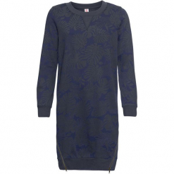 Bluza dresowa z nadrukiem bonprix niebieski z nadrukiem. Niebieskie bluzy damskie bonprix, z nadrukiem, z dresówki, bez rękawów, bez kaptura. Za 109,99 zł.