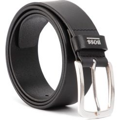 Pasek Męski BOSS - Jor 50424636 001. Czarne paski męskie Boss, w paski, ze skóry. Za 349,00 zł.