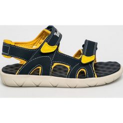 Timberland - Sandały dziecięce. Niebieskie sandały chłopięce Timberland, z materiału, bez zapięcia. W wyprzedaży za 179,90 zł.